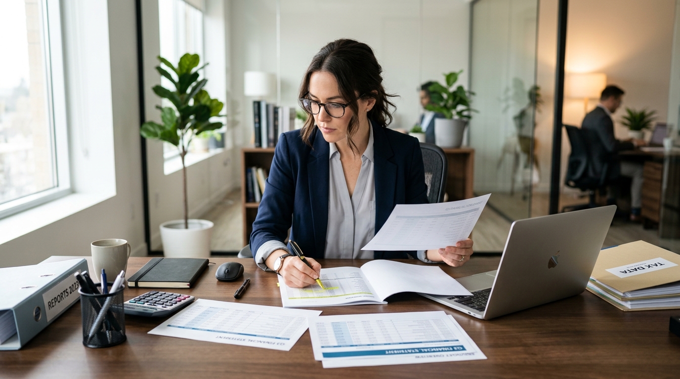 Person reviewing financial documents